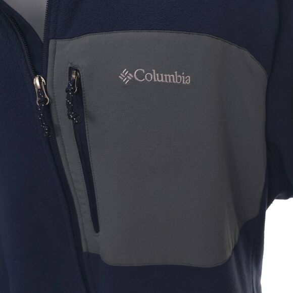 Columbia Jacket Men's 2XL Navy Full Zip Pockets Free Shipping Soft Furr Fleece - Picture 5 of 10
